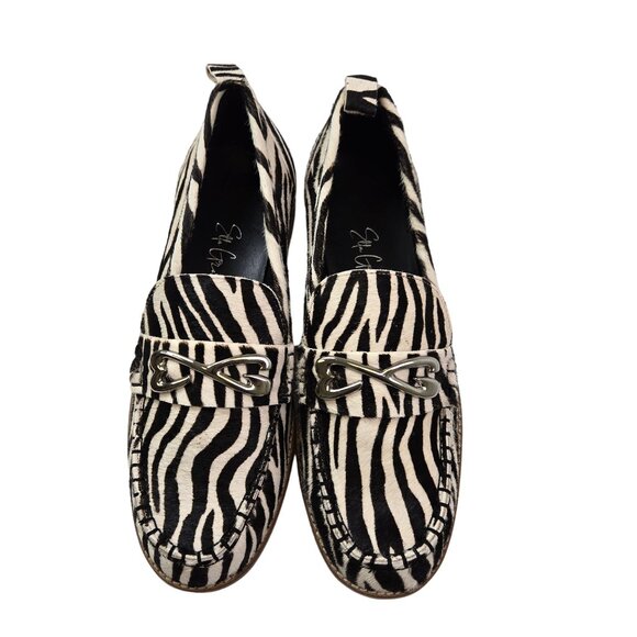 NWOT/NWOB Etta Grove Calf Hair Zebra Print Loafer Shoes Size 10.5 - Picture 2 of 9